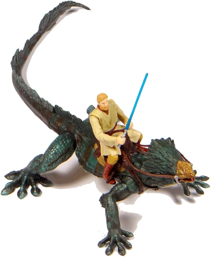 Action figure of Obi Wan on the Varactyl